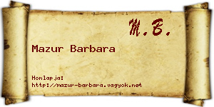 Mazur Barbara névjegykártya